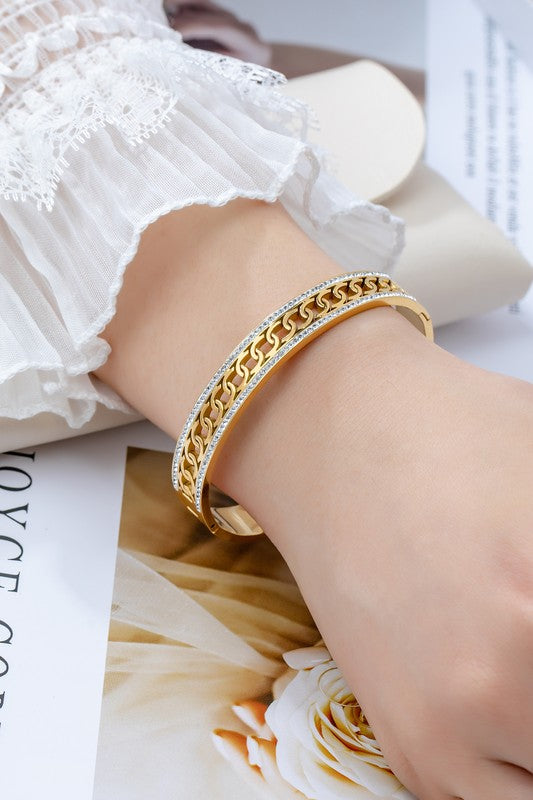 waterproof chain pattern hinge bangle