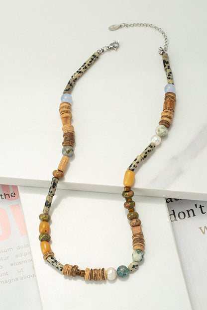 PREMIUM SEMI PRECIOUS BEAD AND WOOD NECKLACE