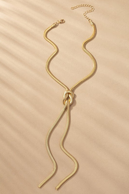 SNAKE CHAIN LOVE KNOT NECKLACE