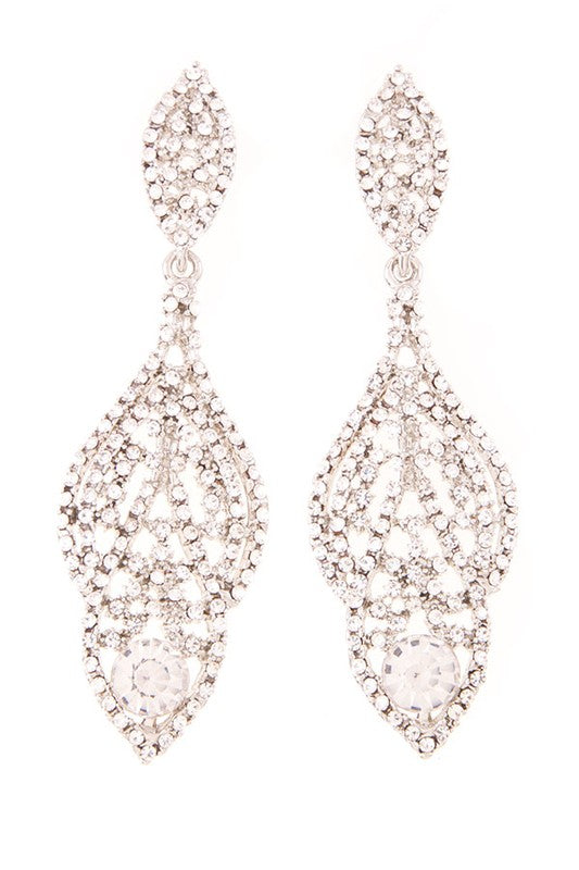 RHINESTONE LINEAR DROP EARRING