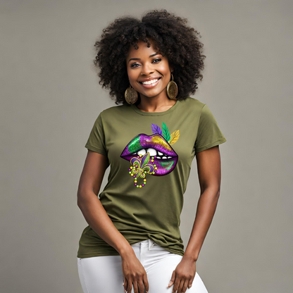 Mardi Gras Lips Graphic Tee