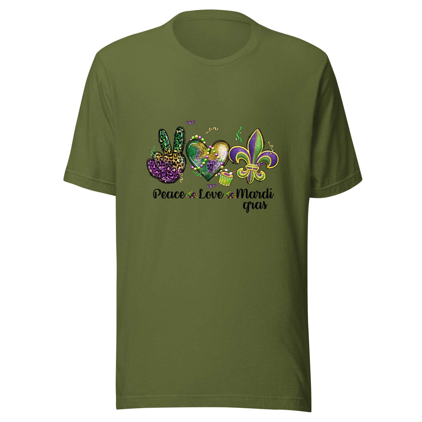 Peace, Love and Mardi Gras Graphic Tee